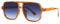 Long Keeper Retro Pilot Sonnenbrille Pilotenbrille Herren Damen Quadratisch Sonnenbrille Groß 70er Klassisch Eckige Pilot Retro Brille UV400 (Orange Schildpatt Rahmen - Farbverlauf Blau Linse)
