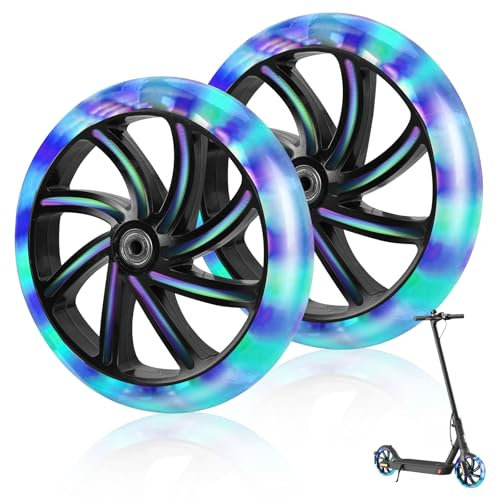WIYETY 200 mm scooter wheels: 2 pieces city scooter replacement wheels, flash scooter spare wheels, non-slip and durable, trick scooter replacement wheel roller, for all kinds of scooters and kick