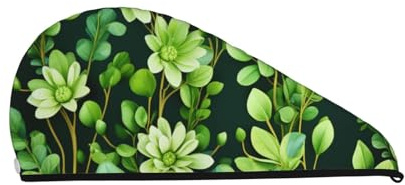 GDSHJKLW Haarhaube mit Blumenmuster, super saugfähig, weich, schnell trocknend, Korallen-Samt, Haarturban für Damen, nasses Haar, langes dickes Haar