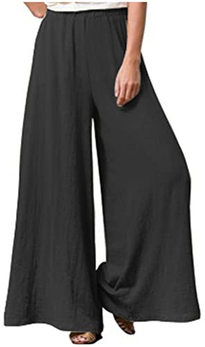 SCBFDI Relaxhose Damen Hosen Damen Baggy Schöne Bequeme Damenhose mit 100% Baumwolle Hosenanzug Damen Festlich Elegant Festliche Damenhosen Palazzo Freizeithose Jogginghose für Schwarz 5XL