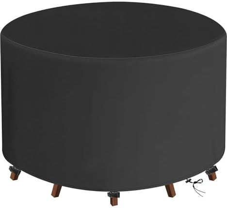 TopSoul Gartenmöbel Abdeckung Wasserdicht Rund Outdoor Tischabdeckung Winterfest Abdeckplane Gartenmöbel 600D Oxford Tisch Abdeckhaube Schutzhülle für Gartentisch 130x74cm