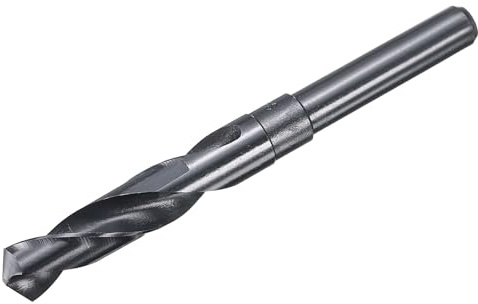 sourcing map 16mm Drill Bit 1/2 Reduced Shank 4341 High-Speed Twist HSS Nitriding Black 135° for Light-duty Soft Metal Aluminum Alloy Wood Plastic
