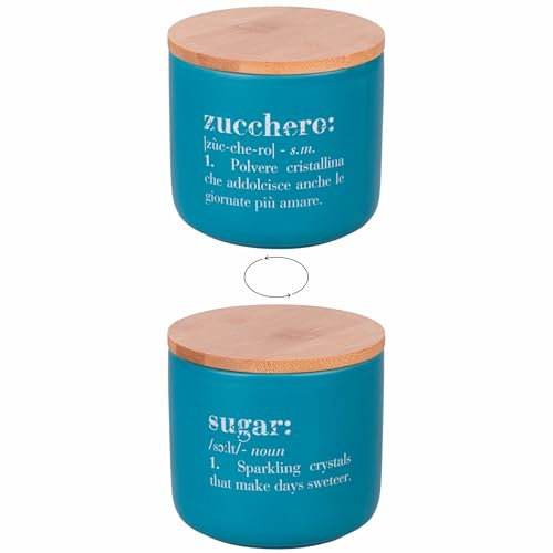 Villa d'Este Home Tivoli 1996 Victionary Zuckerdose 500 ml aus Keramik mit Bambusdeckel