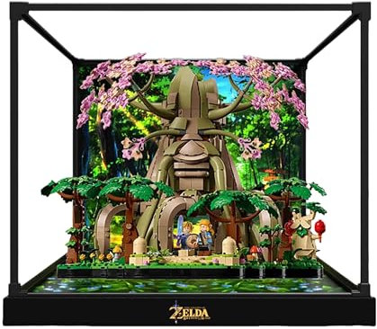 Acrylic Display Case for Lego 77092 The Legend of Zelda Deku Tree Model, 3mm Dustproof Display Box, Display Case Compatible with Lego 77092 (Model Not Included) (Background 3MM)