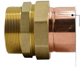 DN65 G 2-1/2 BSPPD Male x Copper Inner Dia 67mm Brass Copper End Feed Fitting Union Connector Coupler Adapter Water Gas Oil
