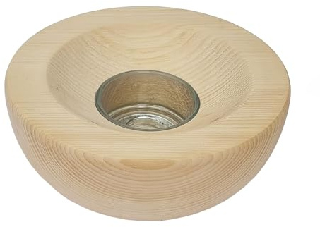Zirbenteelicht mit Glas, Teelichtschale Zirbenholz 40.10-030