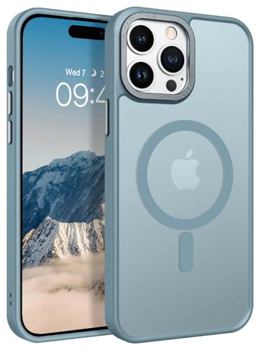GaoBao für iPhone 14 Pro Hülle, Handyhülle iPhone 14 Pro [Kompatibel mit MagSafe] Durchscheinende Matte Magnetische Stoßfeste Anti-Fingerabdruck Schutzhülle Hülle für 6,1 Zoll Case, Graublau
