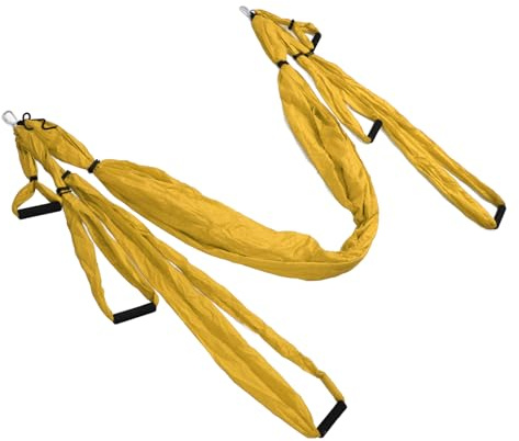 Aumotop Aerial Yoga Swing Kit Verbessert die Flexibilität und Haltung Swing Zur Stärkung der Rumpfmuskulatur. Polyester-Baumwollmaterial (Gelb)