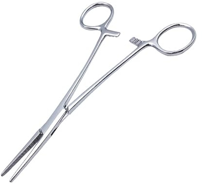 Pince à piercing en version droite, pince artérielle, pince de perçage avec extrémité droite, pince à épiler à poils de chat et chien, design en dents de scie, Hobby (F)