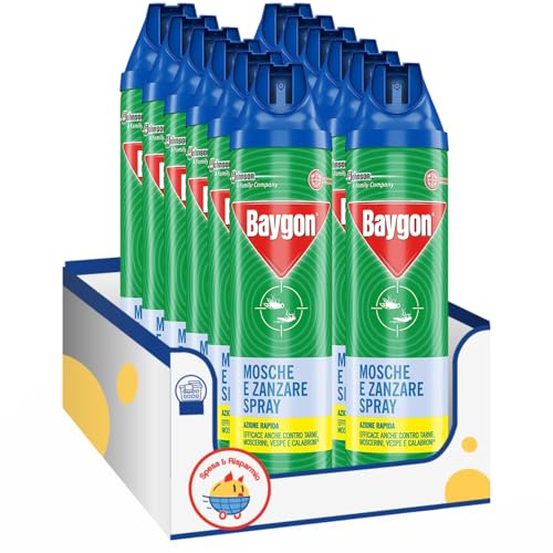 Insetticida spray per mosche e zanzare – 400 ml – Variazioni 4/8/12 Pezzi (12)