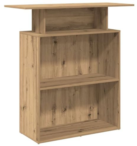 Yisssmeng Empfangstheke Artisan-Eiche 100x40x104 cm Holzwerkstoff Modernes Design mit integriertem Regal & hohem Tresen für Büro Hotellobby Praxis und Homeoffice
