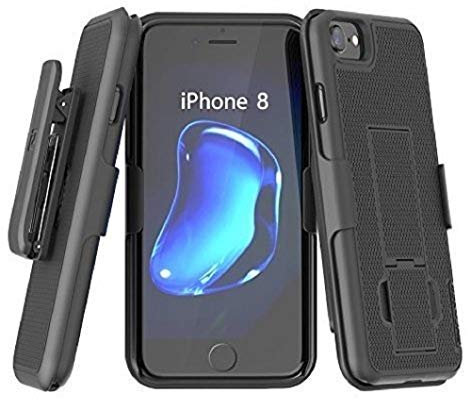 Encased iPhone Case | Slim Fit Holster Shell Combo with Kickstand (iPhone 7/8, SE 2020 / SE 3rd Gen 2022) Black