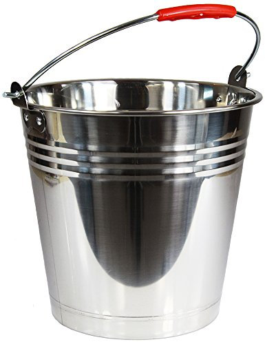Wamat Edelstahleimer Eimer Edelstahl Kohleneimer Kücheneimer Lebensmittel 6 Größen (16 Liter)