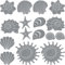 GRAZDesign Wandtattoo Bad Muschel & Meer Set Wandaufkleber Maritime Deko wasserfest - 074 mittelgrau