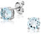 Orovi Damen Ohrstecker Ohrringe Set,Weißgold Ohrstecker 9Karat (375) mit Topas