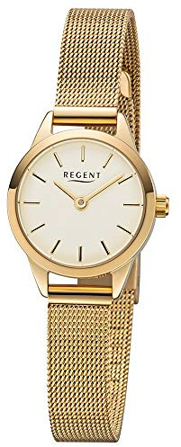 Regent Damen Armbanduhr aus Edelstahl in der Farbe Gold-Champagner 23mm, Wasserdichtigkeit: 3Bar, 12211033
