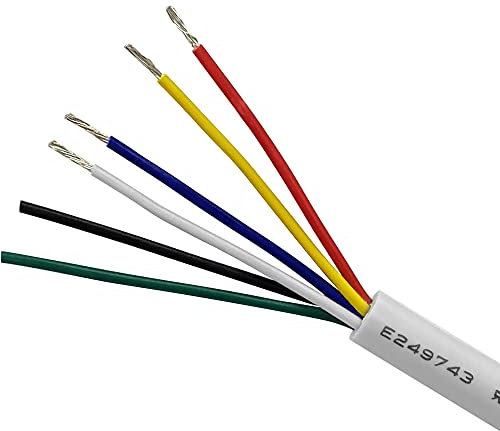 UHPPOTE UL2464 22 AWG Gauge 6 Conduttori Rame Non schermato Allarme di sicurezza Cavo antifurto (199,6 m)