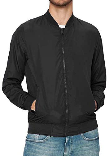 BRAVE SOUL Mens Bomber Jacket Full Zip 100% Polyester Long Sleeve Outdoor Jacket for Men UK, Size: S to 2XL