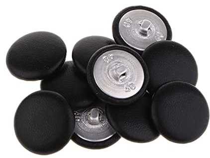 P Prettyia 10 Knöpfe PU Leder Knopf Polsterknöpfe Bastelknöpfe, nähen 20mm für Jeans Bekleidung