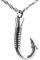 abooxiu Fishing Hook Urn Necklace for Ashes Fish Hook Stainless Steel Cremation Jewelry Memorial Pendant Keepsake for Men Gone Fishing Silver