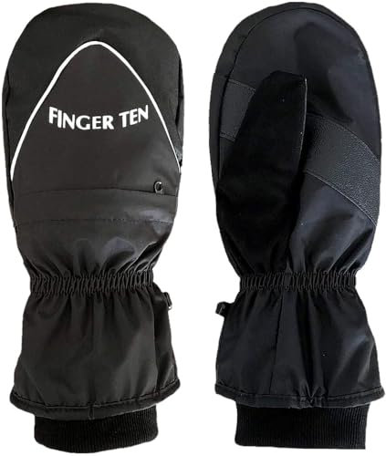Men Women Winter Golf Gloves Mitten Warm Thermal Value Pair, Golf Mitts Glove Windproof Waterproof Anti Slip Grip For Cold Weather Left and Right Both Hand (Black)