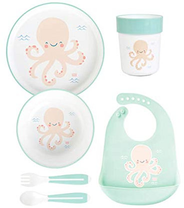 Set De Lavavajillas De Microondas Saro Happy Sea, 6 Piezas