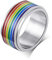 XUANPAI Homosexuell Stolz Regenbogen Band Ring, Lesben Bisexuelle Ringe Hochzeitstag Valentinstag Geburtstag Schmuck Geschenk f¨¹r Schwules Paar, Spinner Ring, Gr??e 62