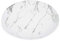 Pack of 10 White and Silver Hard Plastic Reusable Salad Plates ~ Marble Design Plastic Dinnerware-Ideal for Weddings and Parties (10 Plates)
