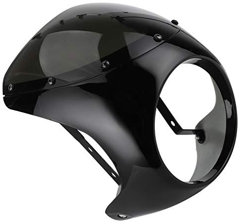 Scheinwerfer Windschutz Motorrad Scheinwerfer Verkleidung 7in Scheinwerfer Verkleidungs Wind Deflektor Windschutzscheibe Universal für Motorrad (Glänzend Schwarz + Schwarz l