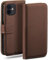 moex Book Case für iPhone 12 mini Handyhülle mit Kartenfach, Hülle klappbar 360 Grad Schutzhülle, Klapphülle Flip Case Cover, PU Leder Handytasche Lederhülle, Dunkelbraun