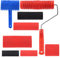 Tanstic 8-teiliges Malwerkzeug-Set für Holzmaserung, rot, schwarz, blau, Gummi, Holzmaserung, Werkzeug und Gummi, Empaistische Holzstruktur, Muster Walze mit Griff für Wand, Boden, Möbel