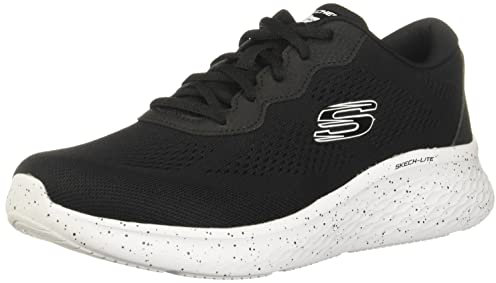 Skechers Damen Skech-Lite Pro Sneaker, Schwarzes Netzgewebe, weißer Rand, 36.5 EU