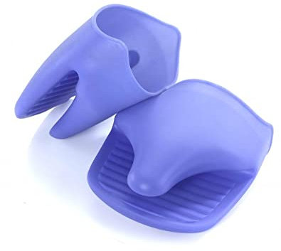 JOSKO Produkte 2 TLG Set Thermo-Handschuhe Ofenhandschuhe zuverlässiger Isolierschutz gegen Hitze für Finger & Hände Antirutsch Silikon