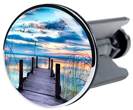 Sanilo Waschbeckenstöpsel, viele schöne Stöpsel für das Waschbecken zur Auswahl, universal mit Motiv (Sunset)