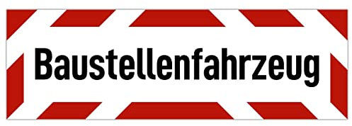 Baustellenfahrzeug Magnetschild (32x10 cm groß) (2 Größen) - Magnetisches Schild passend für jedes Auto auf der Baustelle - Magnetfolie als Alternative zu Aufkleber - Wetterfest und UV-beständig