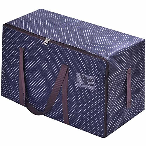 Rainberg 110L Large Storage Bag, Fabric Clothes Bag, Thick Large Size Under Bed Storage, duvet storage bag, Moisture proof. (Blue)