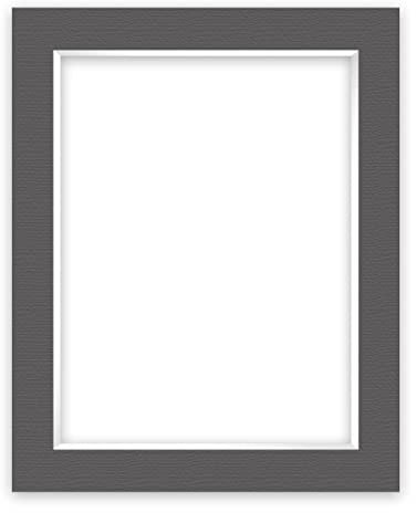 nielsen Conservation Passepartout Karton 1,5 mm | Außenformat 40x50 cm für Bildformat 30x40 cm | Graphitgrau (dunkelgrau) | strukturierte Oberfläche