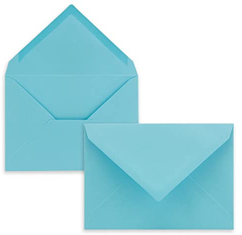 25x Briefumschläge B6-17,5 x 12,5 cm - Türkis - Nassklebung mit spitzer Klappe - 120 g/m² - Für Hochzeit, Gruß-Karten, Einladungen