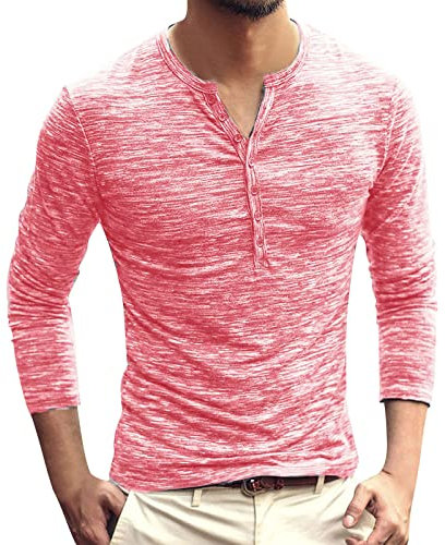 Maglione da uomo, vestibilità sottile, con collo alto, vestibilità normale, cardigan, polo 2022, body fit, a maniche lunghe, per adolescenti, maglione a maglia, H001 rosa, XXL