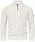 Indicode Herren INLayton Strickjacke mit Stehkragen und Reißverschluss | Cardigan Feinstrickjacke für Männer White Asparagus, L