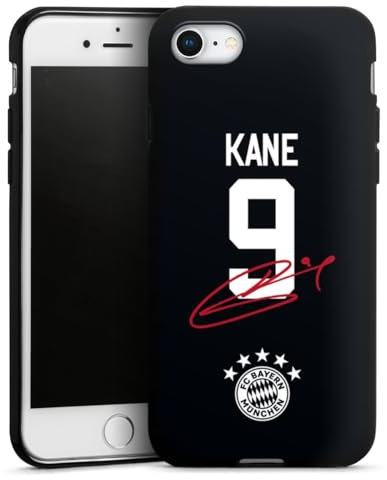 DeinDesign Silikon Hülle kompatibel mit Apple iPhone 8 Case schwarz Handyhülle FC Bayern München Harry Kane Trikot