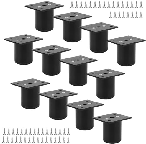 ZEONHAK 12 PCS 50mm/2 Inch Adjustable Furniture Feet, Aluminum Alloy Cabinet Legs with Screws, Adjustable Furniture Replacement Legs for Cabinet