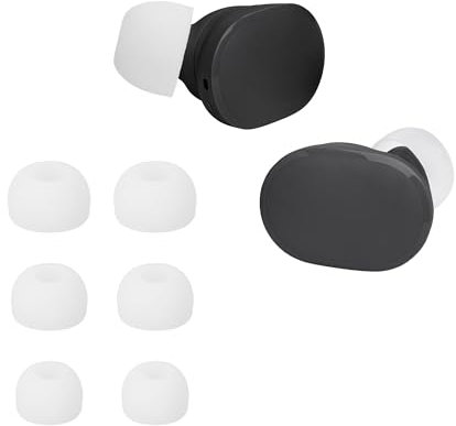 kwmobile 6x Replacement Ear Tips Compatible with JBL Tune Buds - Silicone Tips for Earphones - White