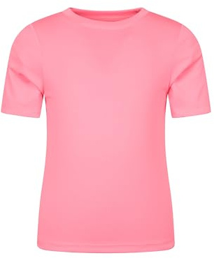 Mountain Warehouse Aqua Kids Swimming T-Shirt - UV Protect Max Tee, Chlorine & Saltwater Resistant, Boys & Girls - Spring Summer, Beach, Pool, Diving, Water Sports Bright Pink 7-8y