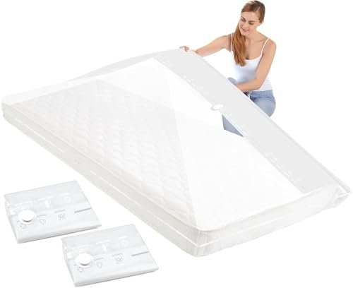 2 Stück Vakuumbeutel für Matratzen 220x100cm Vakuumbeutel Matratze Groß Wasserdicht Vakuum Kleiderbeutel VerschließBar Wiederverwendbar Matratzen Aufbewahrungstasche für Umzug,Transport, Aufbewahrung