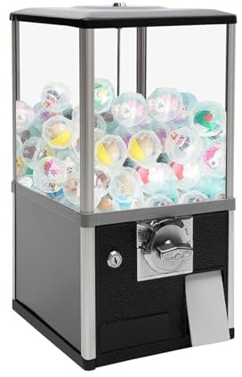LSHFYV Capsules Vending Machine, Huge Load Capacity Candy Gumball Machine, Mini Vending Machines, Gumball Dispenser Machine for Kids for Game Stores and Retail Stores for 4.5-5.5cm Ball,Black