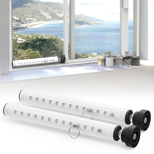 Kurze Fenstersicherungsstange, Schiebetür-Sicherheitsstange, 27,9–45,7 cm, Sicherheitsfensterstangen innen, verstellbare Fensterverriegelung für Einbruchsicherung/Kindersicherung, Fensterstopper zum