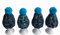 4 er Set Eierwärmer mit Puschel Pompom handgestrickt Pudelmütze Türkis Blau reine Handarbeit Handmade gestrickt