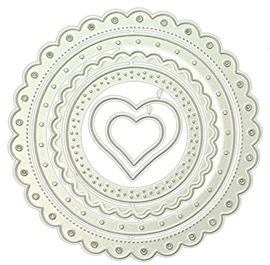 Asukohu Handgefertigte Stanzschablone für Kartenherstellung, Rahmen, Herz, rund, Stanzschablone für Scrapbooking