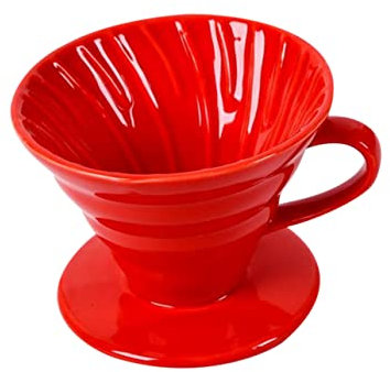 Hohopeti Kaffeezubehör Kaffeemaschinen Für Zu Hause Kaffeefilter Aus Porzellan Handaufschäumer Für Kaffeetropfer Kaffeetropffilter Keramik-kaffeetasse Trichter Für Kaffeefilter Rot